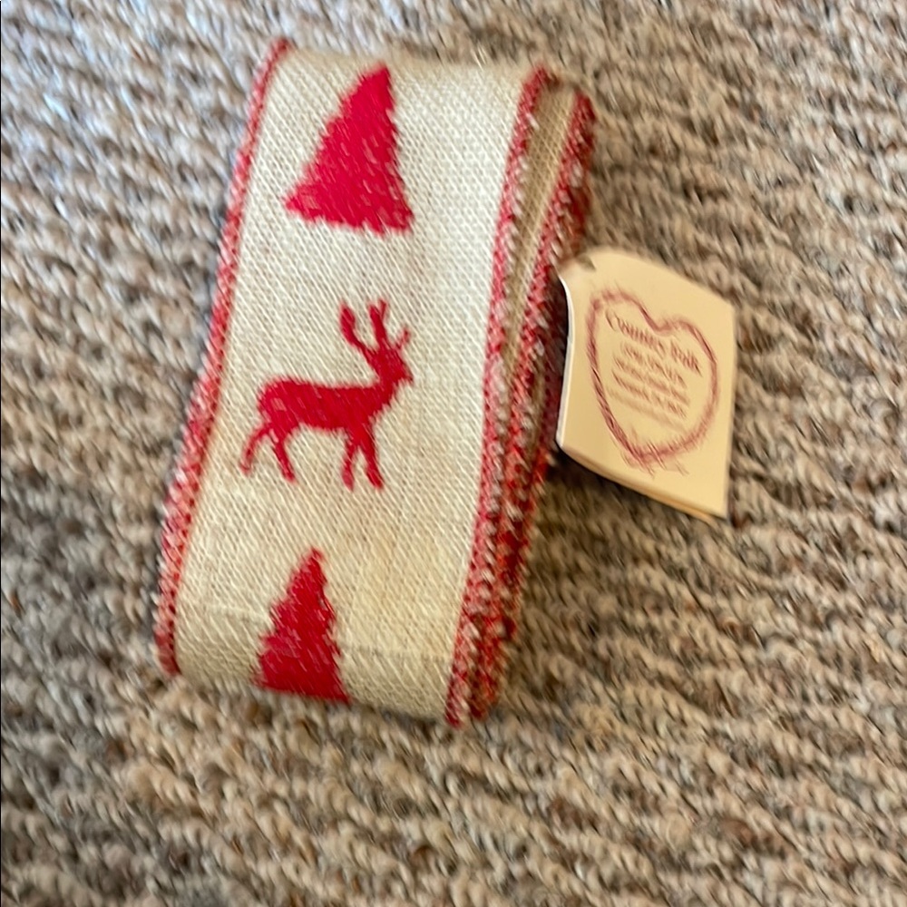 4/$15 Red and Cream Holiday Ribbon